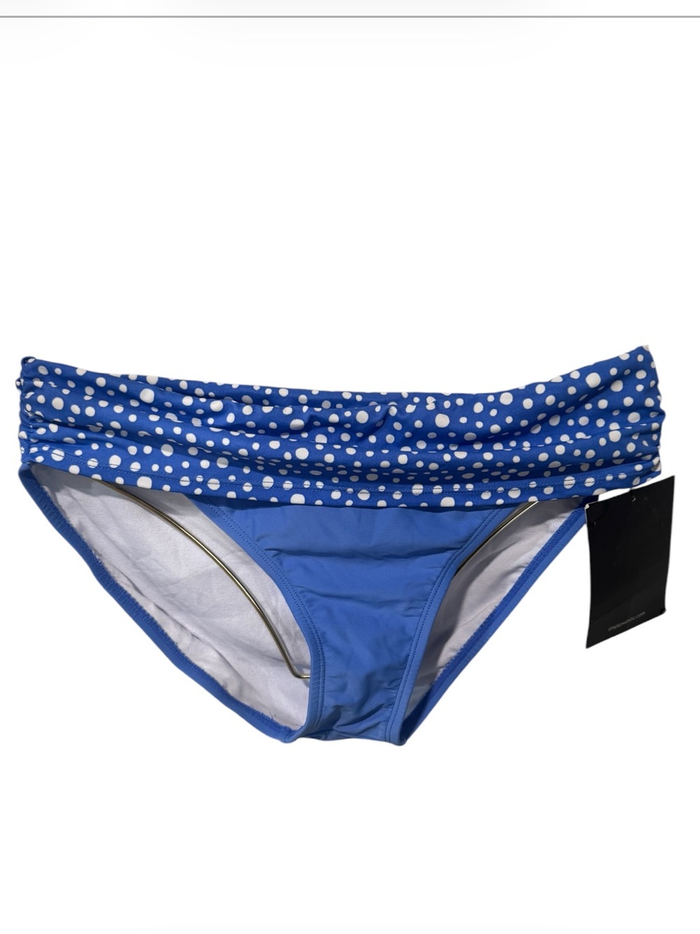 SIMPLY SWIM Woman's blue polkadot fold over bikini bottoms size 12